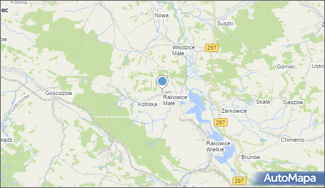 mapa Rakowice Małe, Rakowice Małe na mapie Targeo